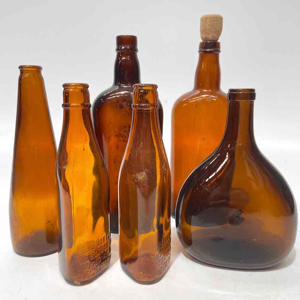 BOTTLES, Assorted Glass (Brown)